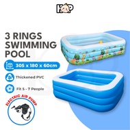 [Electric Pump] 3 Rings Swimming Pool Inflatable Pool Kids Pool Kolam Renang Budak Kolam Mandi Besar