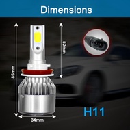 Lampu Utama Mobil LED Headlight C6 SILVER H1 H3 H4 H7 H11 HB3 HB4 36 Watt 36W Motor 9005 9006 H8 H16