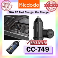Mcdodo CC-749 PD20W Car Charger 20W Fast Charging Car Charger LED Light Mcdodo CC-7490 Type-C Quick 