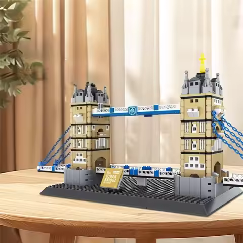 SEMBO London Twin Towers Bridge Building Blocks Creative Hand-assembled Landmark Western Architectur