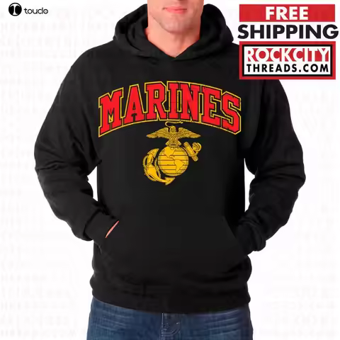 2019 fashion man Hoodies USMC MARINES ARCHED HOODIE BLACK Sweatshirt Marine Corps Pullover Semper fi