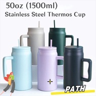 PATH Car Cup Thermal, Reusable 50oz Water Bottle, Modern Stainless Steel 1500ml Simple Thermal Cup U