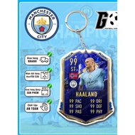 Haaland keychain, Man City Season 2022-2023 football club - Sharp 2-sided mica material - DH