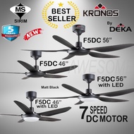 DEKA KRONOS F5DC 46”/56” DC motor Remote control 5 Blades 56”  Ceiling fan / Kipas Siling