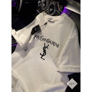 Ysl Unisex Ysl T-shirt with glitter pattern - youthful wide Form shorts, high quality Cotton Wholesale Thai Warehouse