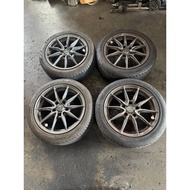 Enkei Draco 16 Inch 5x114.3 PCD 16x7J ET45 Suzuki Swift Sport Rims with Tyres Halfcut Japan