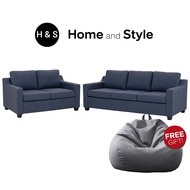 3+2 Seater Sofa + Free Bean Bag (Options of Fabric &amp; Faux Leather)