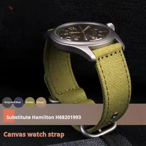 Quick release men watchband For Hamilton Khaki Field SEIKO Casio Canvas watch strap 20 22mm Army gre