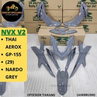 (STICKER TANAM/AIRBRUSH) RAPIDO COVER SET YAMAHA NVX V2 THAI AEROX GP-155 (29) NARDO GREY