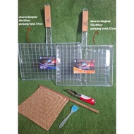 Super Jumbo Wooden Handle Clamp Grill Extra Jumbo Stainless Steel Grill/ Clamp-on Grill/ with Free B