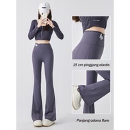 Highwaist Flare Leggings / Cutbray Leggings, women's yoga pants, women's trousers, high waist yoga p