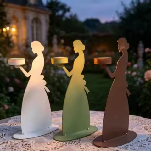 Maids Iron Taper Holders Candlestick Holders Decorative Stand for Garden,Dining Table,Home Decors 87