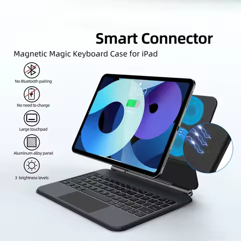 Magic Keyboard Case for IPad Pro 11 2024 M4 M3 2025 Air 13 M2 IPad Air 4 Air5 Air6 Multi-touch Touch