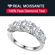 Real Moissanite Ring,S925 Sterling Silver Ring Five Star 3.6ct Moissanite,Non Tarnish Hypoallergenic