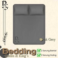 PLAIN DRAK GREY AESTHETIC BED SHEET SINGLE 90x200/ 100x200/120x200 QUEEN 160x200 & KING'S 180x200 / 