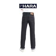 [ส่งฟรี] Hara ฮาร่า ของแท้ Original Straight Fit กางเกงยีนส์ผู้ชาย สีดำ ด้ายเทา ทรงกระบอกขาตรง รุ่นHMS1-900702