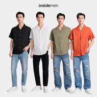 Insidemen Men's Short-Sleeved Linen Shirt, breathable and absorbent ISS140AZ