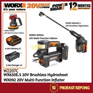 WORX[W2207C/C1]-WG630E.5 20VBrushlessHydroshoot / + WX092 20VMulti-FunctionInflator || WX858.9 20VEl