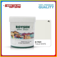 ♞,♘BOYSEN PERMACOAT LATEX PAINT COLOR SERIES TULLE WHITE (B-7501)