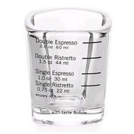 MERAH Measuring Cup Expresso Glass Coffee Mug Measuring Glass Cup 60ml Red Black Writing