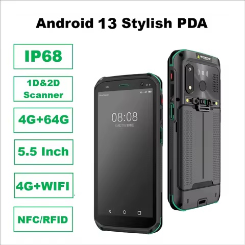High-end 5.5 Inch Android 13 PDA IP68 Rugged Handheld AIDC 4GRAM 64GROM Newland Zebra 2D Scanner Dat