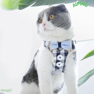 NG1ZX Cat Harness Set, Air Permeable Fabric Vest Shaped Cut Cat Walking Vest, Adjustable Strap Light