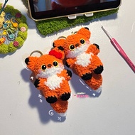 GANTUNGAN [CROSYE] Amigurumi Keuchain Couple Fox || Amigurumi Fox Keychain Crochet Keychain