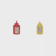 Snatch X 日日野餐 迷你美式番茄醬黃芥末醬瓶貼耳耳環 / [PIKNIK] Ketchup &amp; Mustard Hand Made Earrings