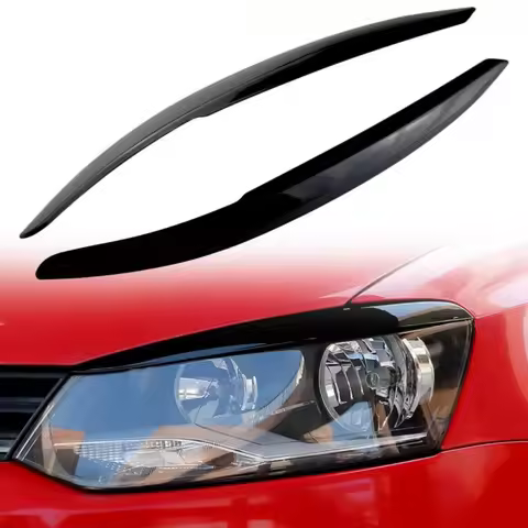 1 Pair Headlights Eyebrow Eyelids Chrome Trim Cover For VW Polo Mk5 6R 6C 2010 2011 2012 2013 2014 2