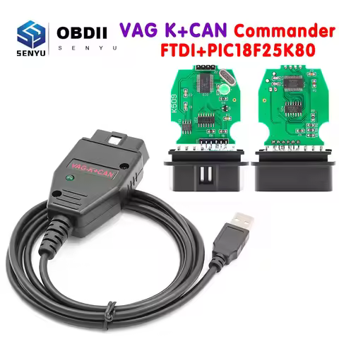 VAG K CAN Commander 1.4 FTDI PIC18F25K80 K+CAN 1 4 OBD 2 OBD2 Auto Car Diagnostic Tools Interface CO