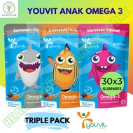 Youvit Omega 3 Children 30 Gummies Omega-3 Fish Oil Triple Pack Kids