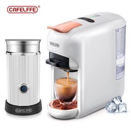 Cafelffe เครื่องชงกาแฟแคปซูลร้อนเย็นอัตโนมัติแบบ 5 อิน 1 แรงดัน 19 บาร์ เครื่องทำกาแฟเอสเปรสโซพร้อมตัวแสดงระดับบาร์ 7 ระดับ ความจุ 0.6 ลิตร สำหรับแคปซูล Nespresso รุ่น Original แคปซูล Dolce Gusto แคปซูล K-cup ESE Pod และผงกาแฟบด