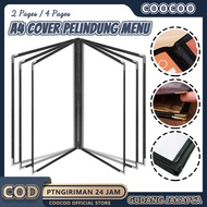 2/4 Pages - A4 Protective Cover for/ Menu Book Restaurant Leather Cover/ Menu Cover Book Cover