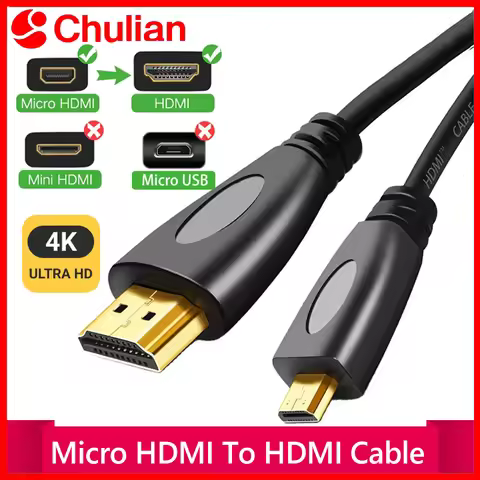 Micro HDMI-Compatible to HDTV Cable Converter 3D 1080P 4K High Speed Adapter for Tablet HDTV Camera 