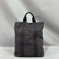 hermes herline 鐵灰色帆布 購物包 booktote