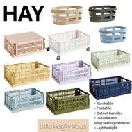 Hay Crates and Laundry baskets home organisers neat foldable stackable storage box small size