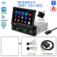 🔥[SPECIAL OFFER]🔥Universal 7"; IPS Retractable Screen 1 din Car Radio Android Carplay Auto gps Navigation 1Din Android 1