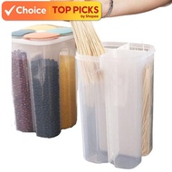 4-in-1 Cereal Dispenser Dry Food Storage Container with Petal Design – Grain, Beans, Snacks Organize