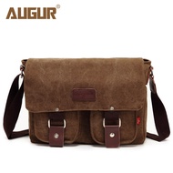 M] AUGUR AUGUR Casual Canvas Bag Retro Bag Men's Shoulder Bag Horizontal Style Men Women Messenger B