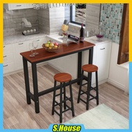 Bar Table Set High Stool Chair Dining Counter Long Desk Family Set Meja Kaunter Makan Bangku Kerusi 