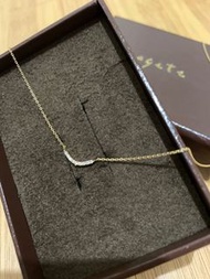 agete 18K微笑v型項鍊 0.04ct
