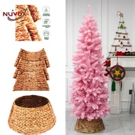 NUVOX 3pcs/Set Slim Christmas Tree Collar Handcrafted Water Hyacinth Weaving Christmas Tree Skirt