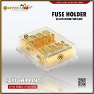 Car AGU Audio 60A Amp 1 In 2 Out Box Fuse Holder Block 4GA In 8GA Out (1102)