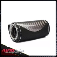 Sarung Cover Stir Mobil Bahan Kulit Karbon dengan Benang Jahit DIY - Hitam