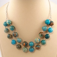 藍綠色瓦裡士石帝王碧玉項鍊 土耳其藍寶石項鍊珠寶