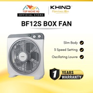 Khind Table Fan Slim Box Fan 12" with Oscillating Louvre BF12S 3 Speed Slim 2 Hours Timer Kipas Kota