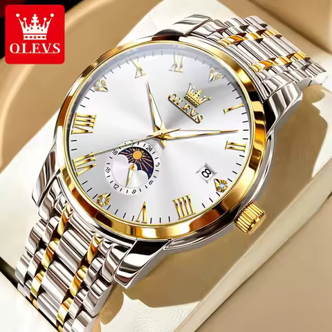OLEVS Brand Watch Men's Business Quartz Watch Steel Strip 3656