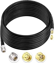 Bingfu Lora Antenna 20ft ALSR400 Ultra Low Loss RF Extention Cable - N Female to RP-SMA Male - with SMA Male Adapter Compatible with Helium HNT BOBCAT Miner SyncroBit Gateway Sensecap Hotspot Antennas
