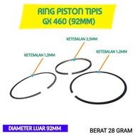 MESIN Gx460 92MM THIN PISTON RING FOR HONDA OR MOGE DRIVING MACHINE
