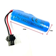 Li-ion 14500 3.7v 3800mAh with sm 2pin Battery Rechargeable for rc car / truck Bateri Boleh Cas Semu
